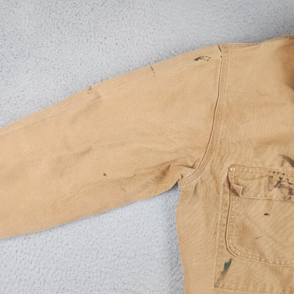 Vtg Carthartt Duck Chore Coat Jacket Unlined Blazer 80s Mens Small Workwear Barn - Picture 10 of 16